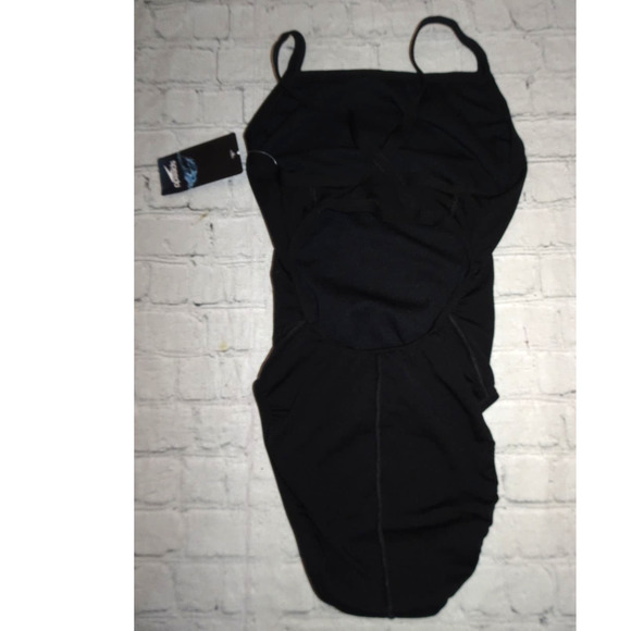 Speedo Women's Endurance+ Flyback Solid Black Swimsuit, 28 - Picture 3 of 8